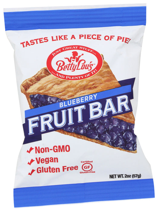 BETTY LOU'S: Fruit Bars Gluten Free Blueberry, 2 Oz