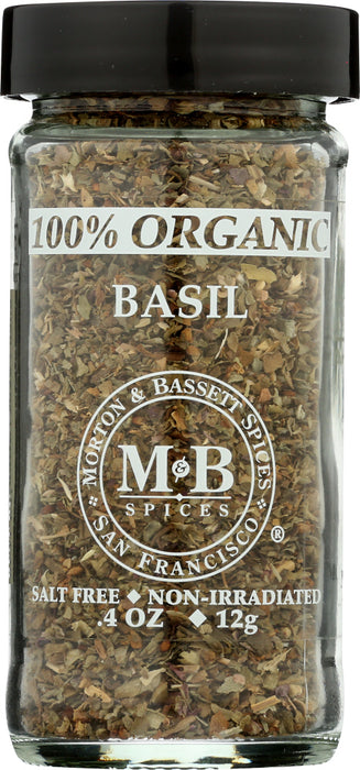 MORTON & BASSETT: 100% Organic  Basil, .8 Oz