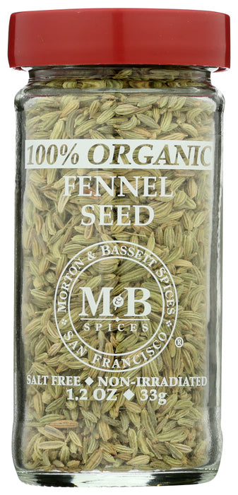 MORTON & BASSETT: Organic Fennel Seed, 1.2 Oz