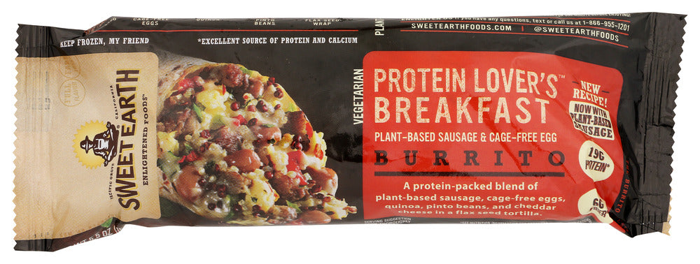 SWEET EARTH: Protein Lovers Breakfast Burrito, 5.5 oz