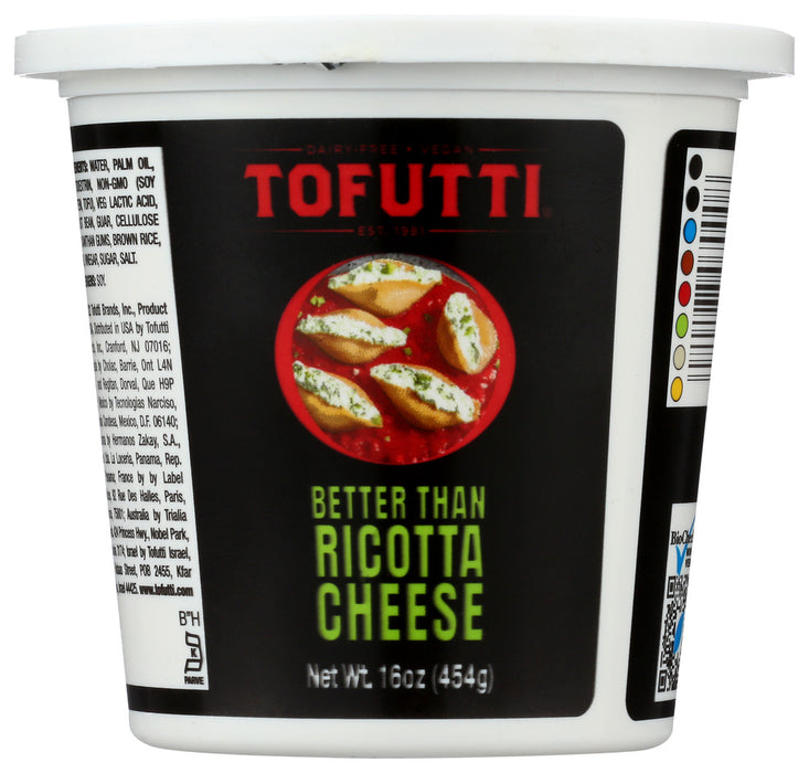 TOFUTTI: Better Than Ricotta Cheese Cholesterol Free, 16 oz