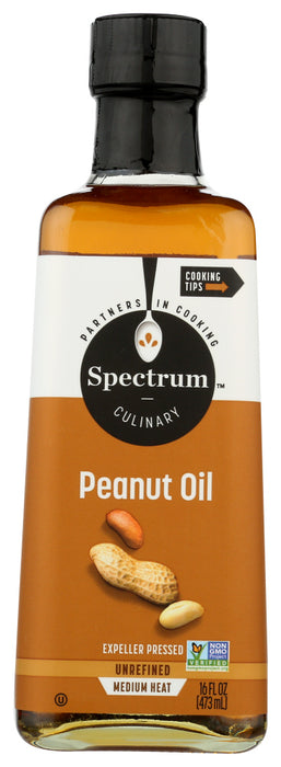 SPECTRUM NATURALS: Peanut Oil Unrefined, 16 fo