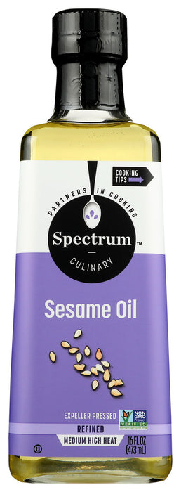SPECTRUM NATURALS: Sesame Oil Refined, 16 fo