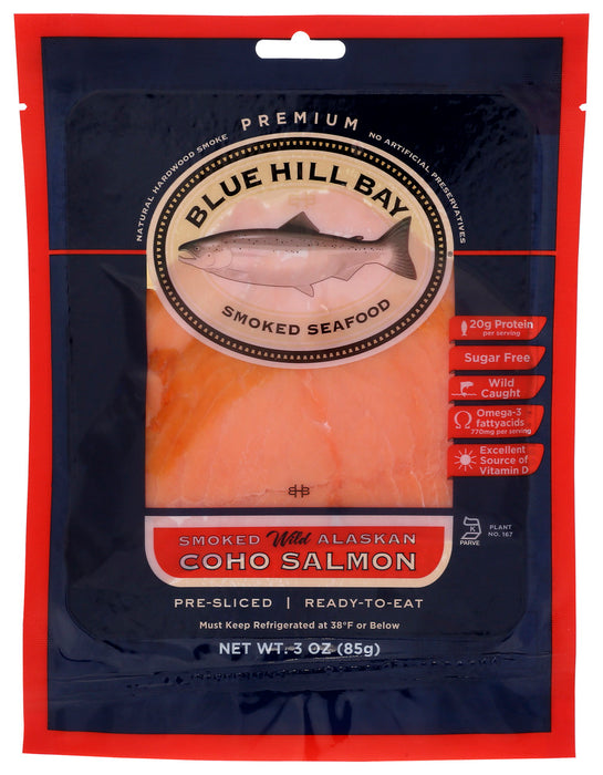BLUE HILL BAY: Smoked Wild Coho Salmon, 3 oz