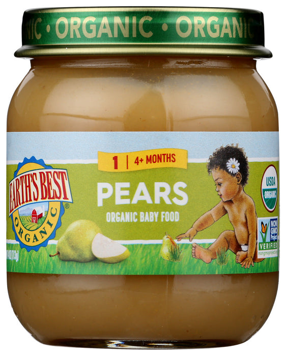 EARTHS BEST: Organic Strained Pears, 4 oz
