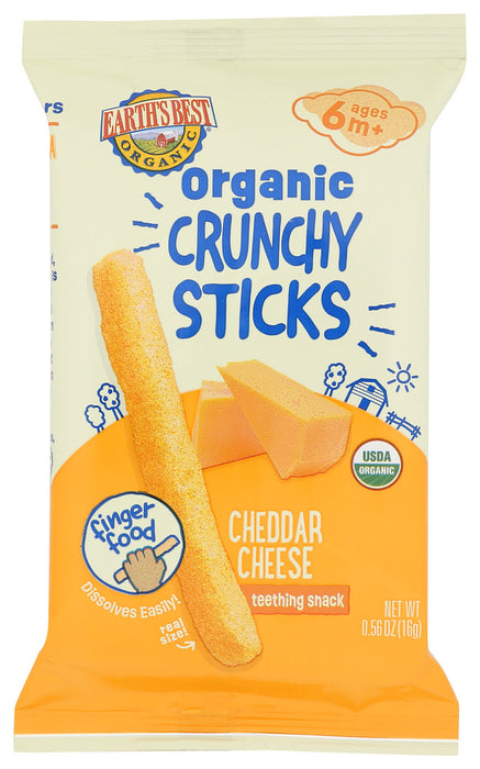 EARTH'S BEST: Sticks Chs Cheddar Crnch, 0.56 oz