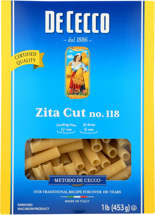 DE CECCO: Zita Cut no. 118 Pasta, 16 oz