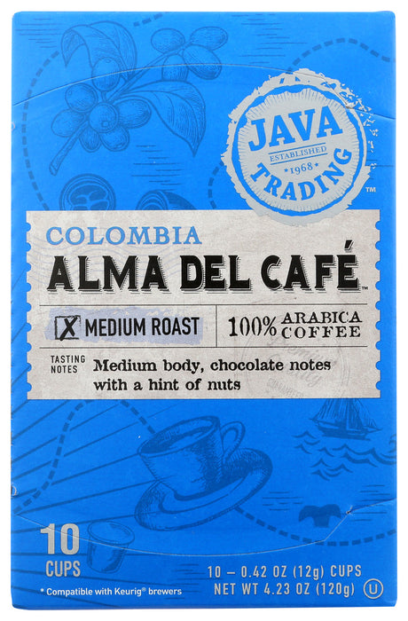 JAVA TRADING: Colombia Alma Del Cafe Single Serve Coffee, 10 pk
