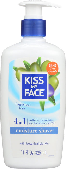 KISS MY FACE: Moisture Shave Fragrance Free, 11 oz