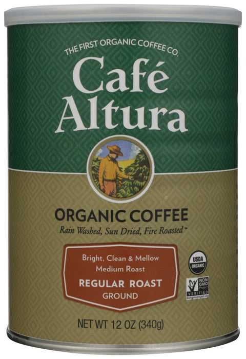 CAFE ALTURA: Organic Ground Coffee Regular Roast, 12 oz