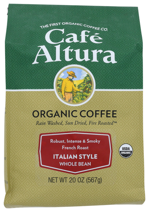 CAFE ALTURA: Organic Dark Roast Whole Bean Coffee Italian Style, 1.25 lb