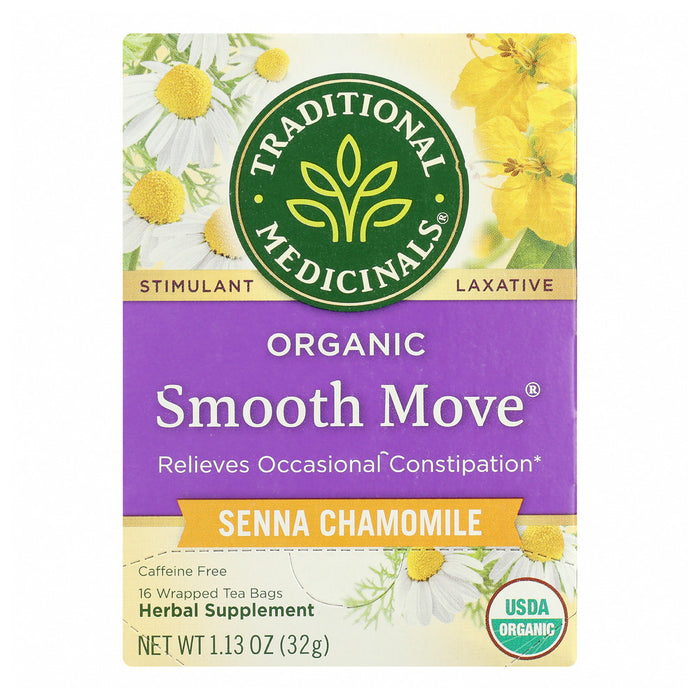 TRADITIONAL MEDICINALS: Organic Smooth Move Chamomile Herbal Tea 16 Tea Bags, 1.13 oz