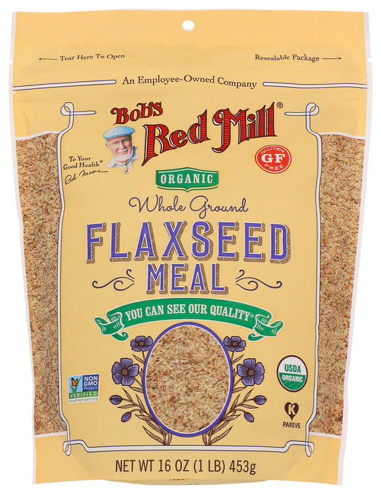 BOBS RED MILL: Organic Whole Ground Flaxseed Meal, 16 oz