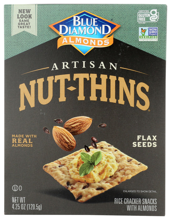 BLUE DIAMOND: Nut Thins Artisan With Almonds & Flax, Wheat & Gluten Free, 4.25 oz