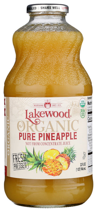 LAKEWOOD ORGANIC: 100% Pure Pineapple Juice, 32 oz