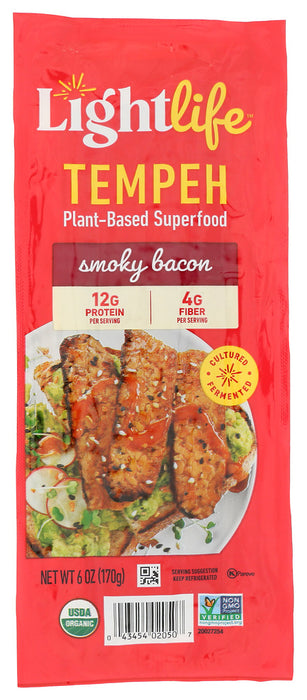LIGHTLIFE: Organic Smoky Tempeh Strips Fakin' Bacon, 6 oz