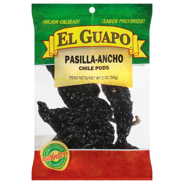 EL GUAPO: Pasilla-Ancho Chile Pods, 2 oz