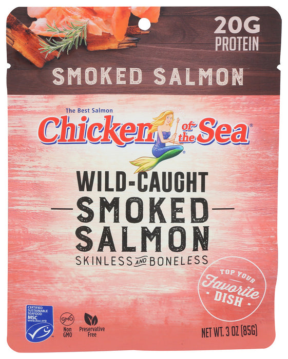 CHICKEN OF THE SEA: Salmon Wild Smoked Pouch, 3 oz
