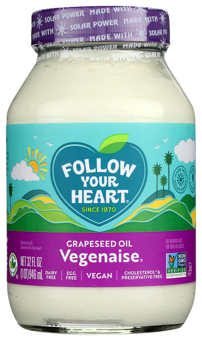 FOLLOW YOUR HEART: Grapeseed Oil Vegenaise, 32 oz