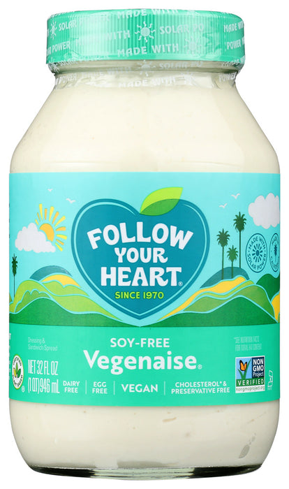 FOLLOW YOUR HEART: Vegenaise Soy-Free Dressing And Sandwich Spread, 32 oz