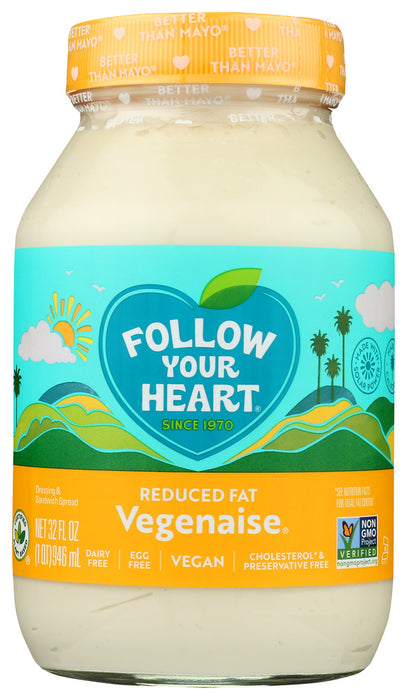FOLLOW YOUR HEART: Vegenaise Dressing & Sandwich Spread Reduced Fat, 32 oz