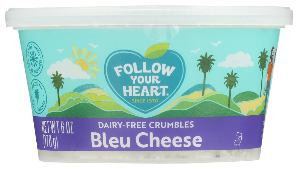 FOLLOW YOUR HEART: Dairy Free Bleu Cheese Crumbles, 6 oz