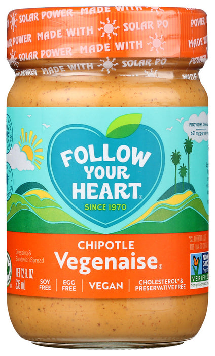 FOLLOW YOUR HEART: Gourmet Chipotle Vegenaise, 12 oz