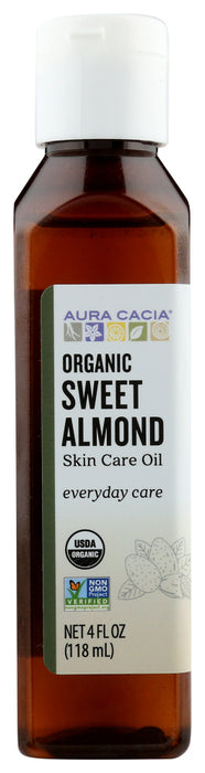 AURA CACIA: Organic Skin Care Oil Nuturing Sweet Almond, 4 oz