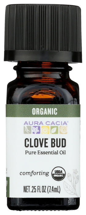 AURA CACIA: Organic Clove Bud Essential Oil, 0.25 oz