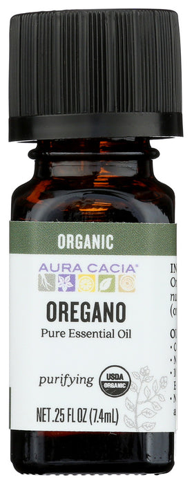 AURA CACIA: Organic Oregano Essential Oil, 0.25 oz
