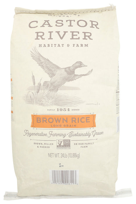 CASTOR RIVER FARMS: Long Grain Brown Rice, 24 lb