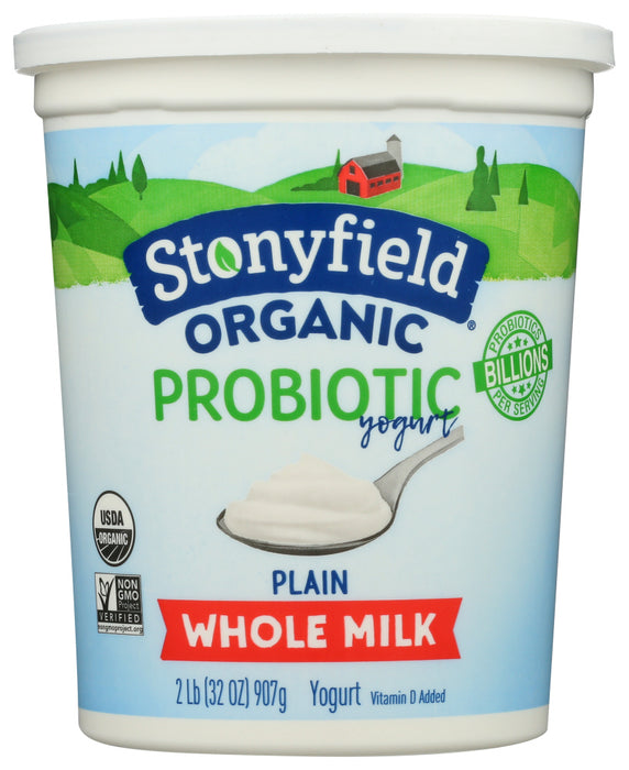 STONYFIELD: Organic Smooth and Creamy Whole Milk Plain Yogurt, 32 oz