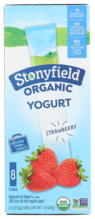 STONYFIELD: Organic YoKids Squeezers Strawberry 8 Count (2 Oz Each), 16 Oz