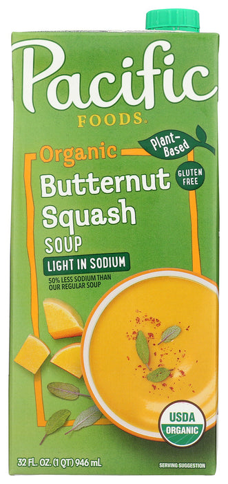PACIFIC FOODS: Organic Creamy Butternut Squash Soup Light in Sodium, 32 oz