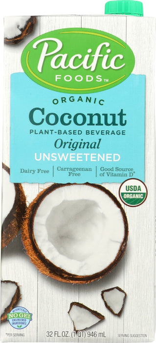 PACIFIC FOODS: Organic Coconut Original Unsweetened Non-Dairy Beverage, 32 oz
