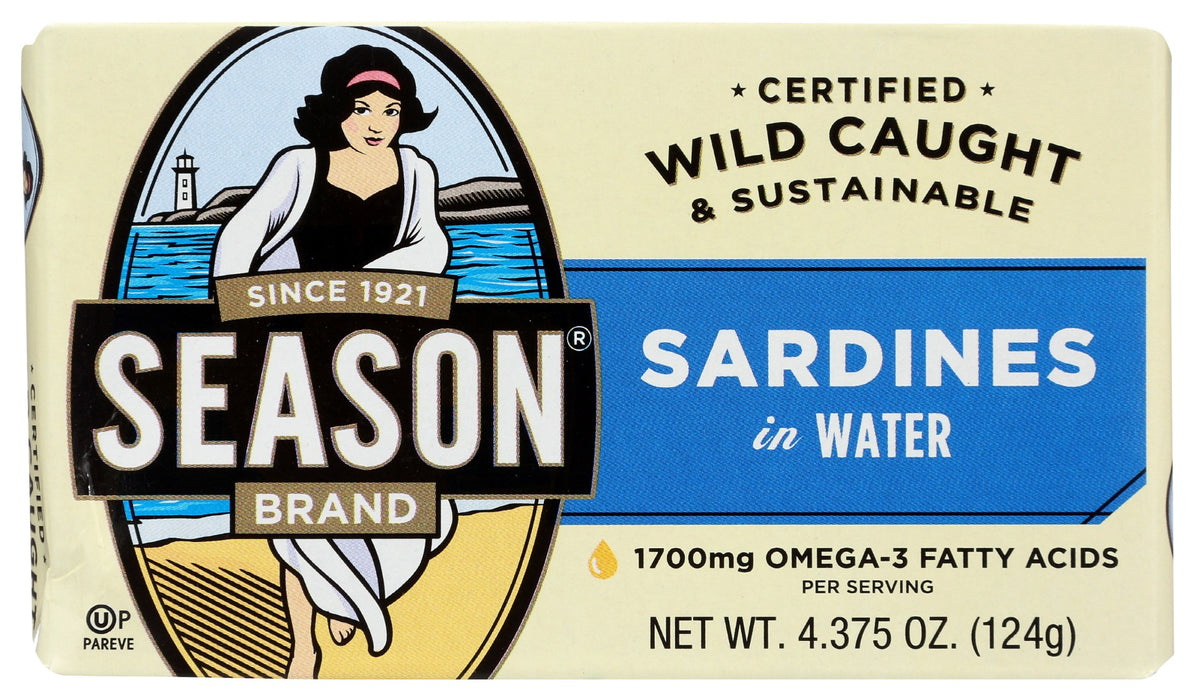 SEASONS: Sardines in Water, 4.375 oz
