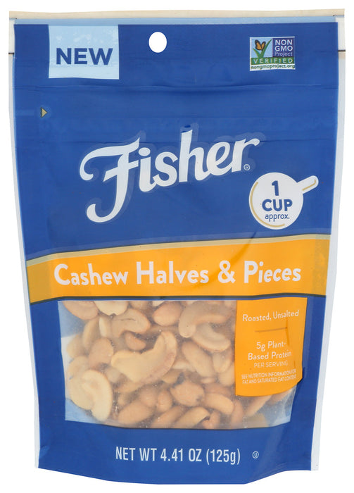 FISHER: Cashew Roast Unsalt Split, 4.41 oz