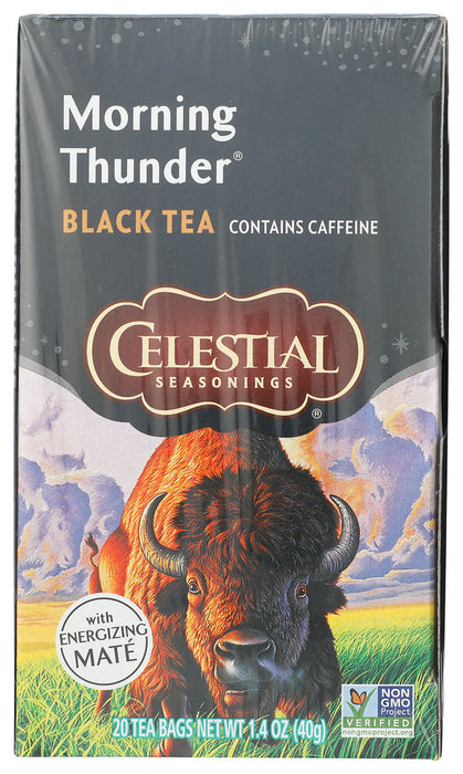 CELESTIAL SEASONINGS: Morning Thunder Contains Caffeine 20 Tea Bags, 1.4 oz