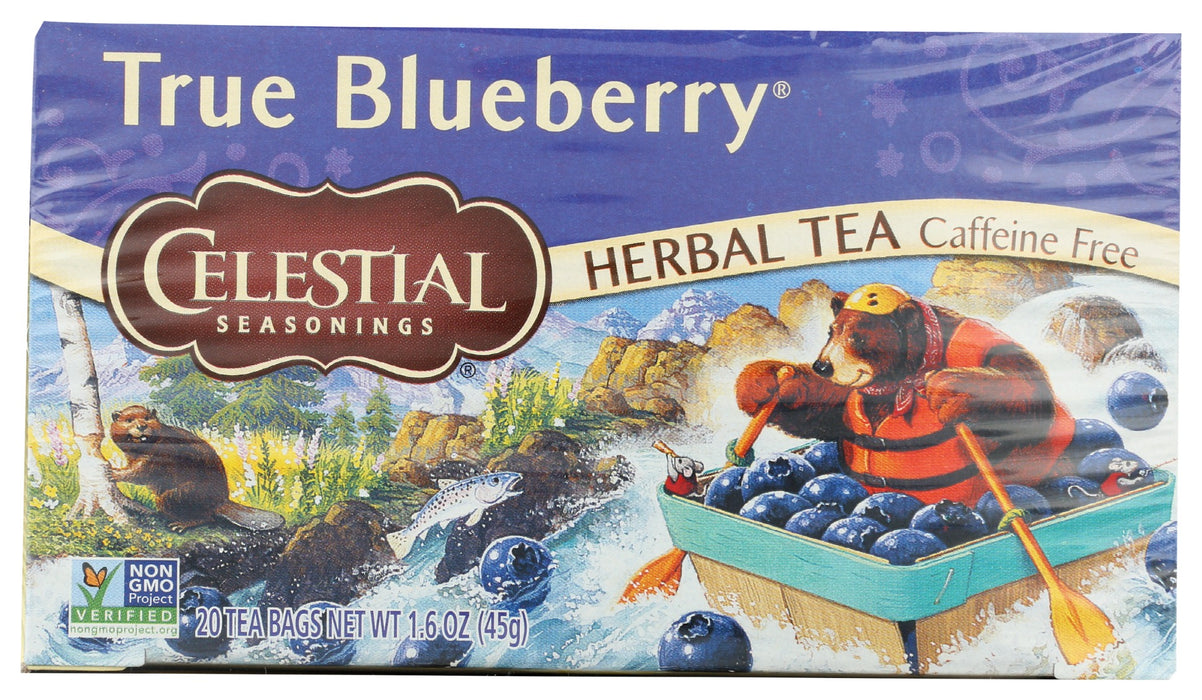 CELESTIAL SEASONINGS: True Blueberry Herbal Tea Caffeine Free, 20 bg