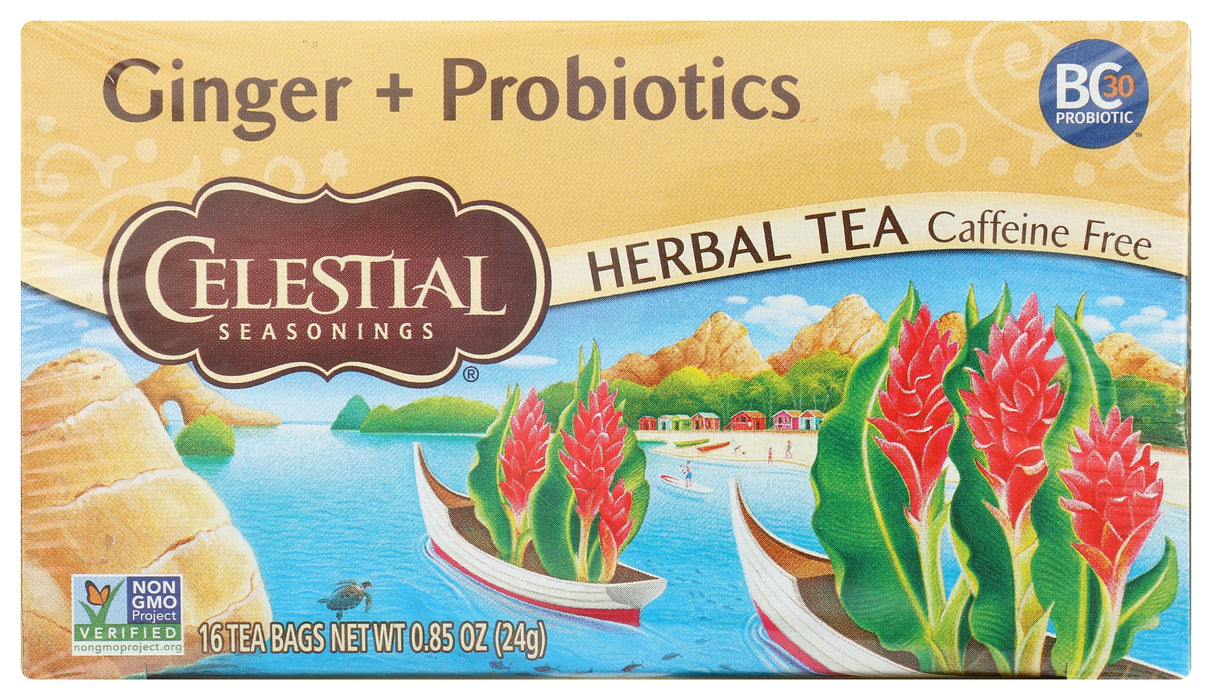 CELESTIAL SEASONINGS: Ginger Probiotic Herbal Tea, 20 bg
