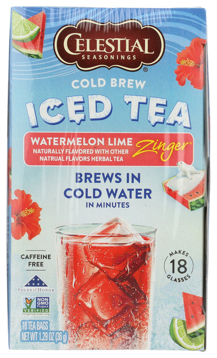 CELESTIAL SEASONINGS: Tea Wtrmln Lme Cold Brew, 18 BG