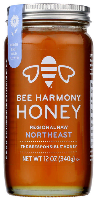 BEE HARMONY: Regional Raw Northeast Honey, 12 oz