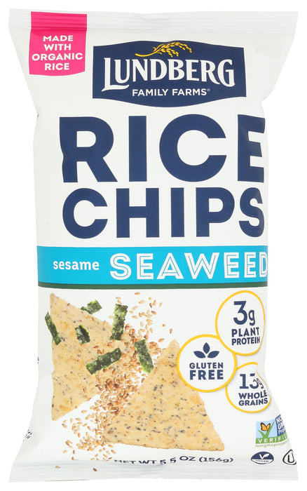 LUNDBERG: Rice Chips Sesame and Seaweed, 6 oz