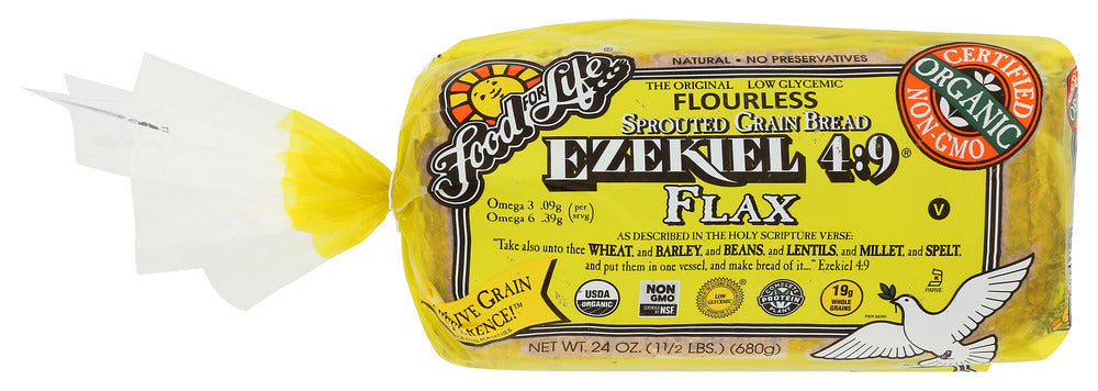 FOOD FOR LIFE: Ezekiel 4:9 Flax Sprouted Grain Bread, 24 oz