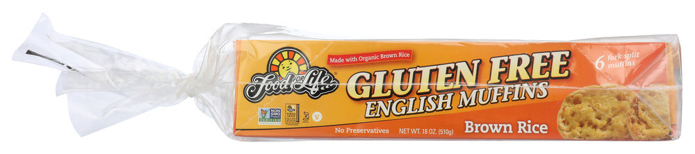 FOOD FOR LIFE: Gluten Free English Muffins Brown Rice, 18 oz