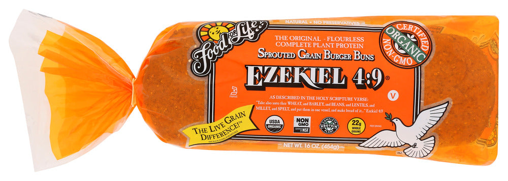 FOOD FOR LIFE: Ezekiel 4:9 Sprouted Grain Burger Buns, 16 oz