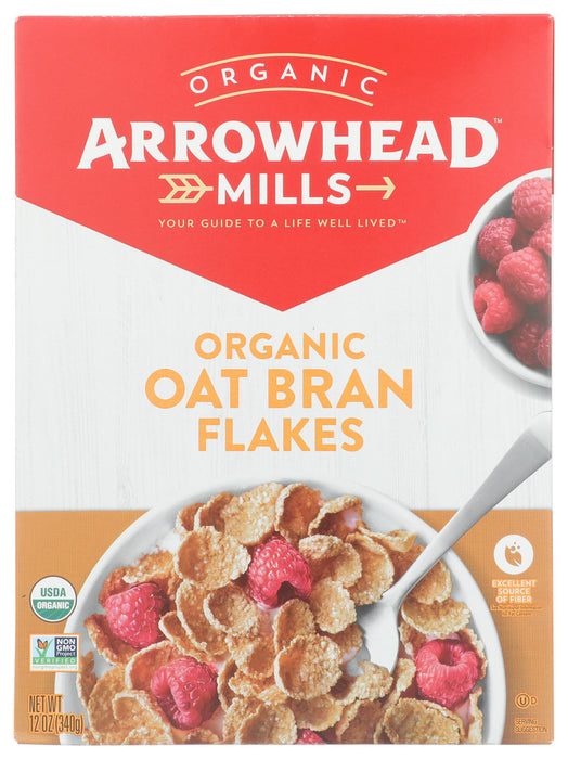 ARROWHEAD MILLS: Organic Oat Bran Flakes, 12 oz