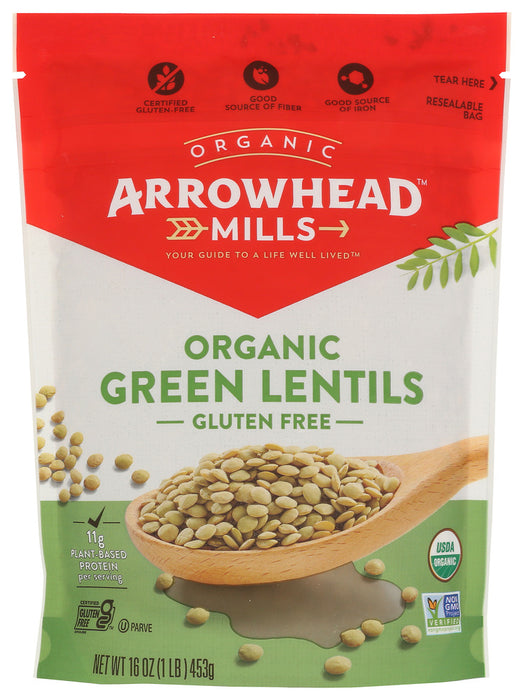 ARROWHEAD MILLS: Organic Green Lentils, 16 Oz