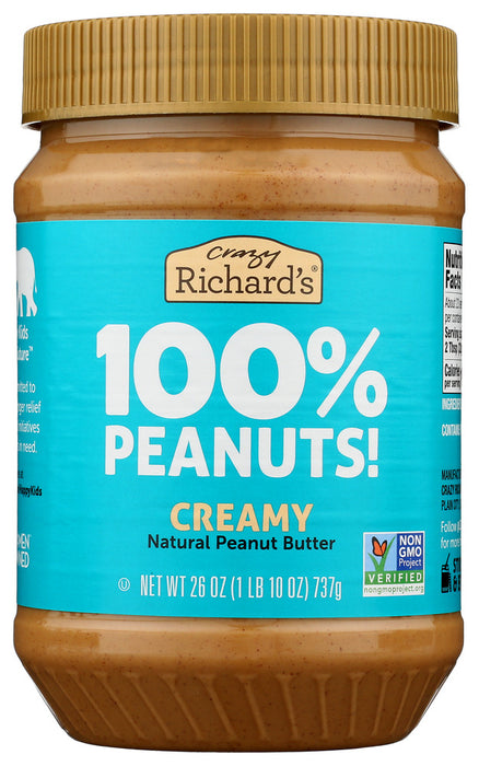 CRAZY RICHARD: Peanut Butter Creamy, 26 OZ
