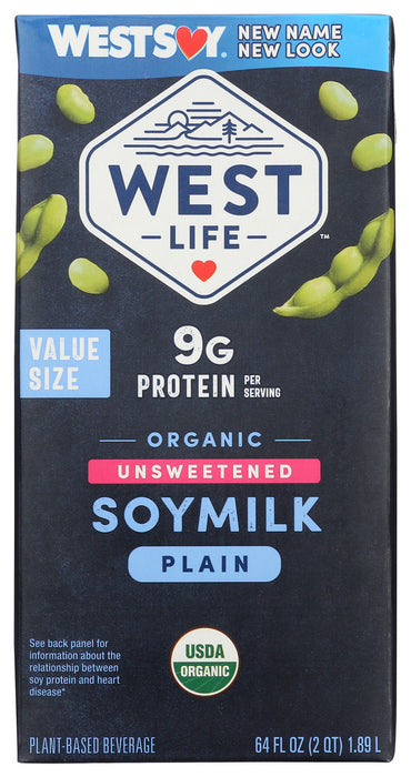 WESTSOY: Organic Unsweetened Original Soymilk, 64 oz